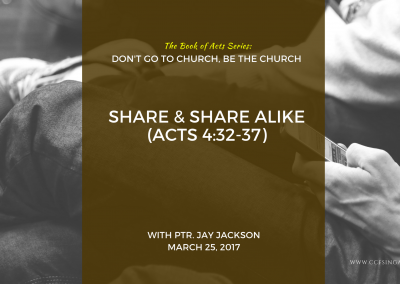 Share & Share Alike | Acts 4:32-37